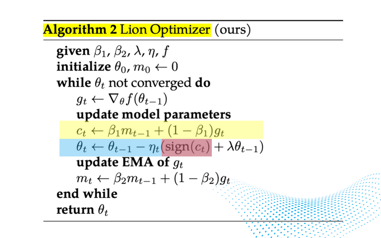Lion Optimizer (optimizer discovered through evolutionary search)